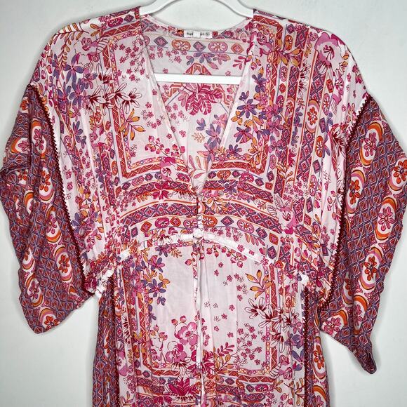 Poupette St. Barth Amaya Long Cover Up Midi Kaftan Dress Size S/M - Picture 3 of 9